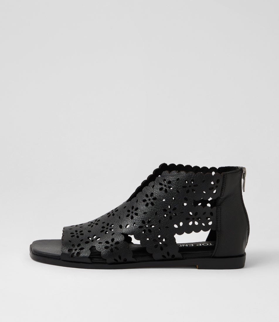 Linko Black Leather Sandals