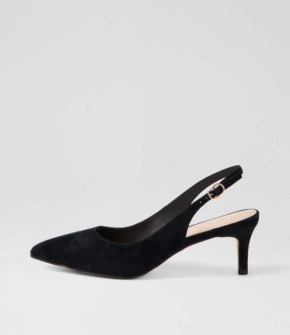 Conna Black Suede Heels