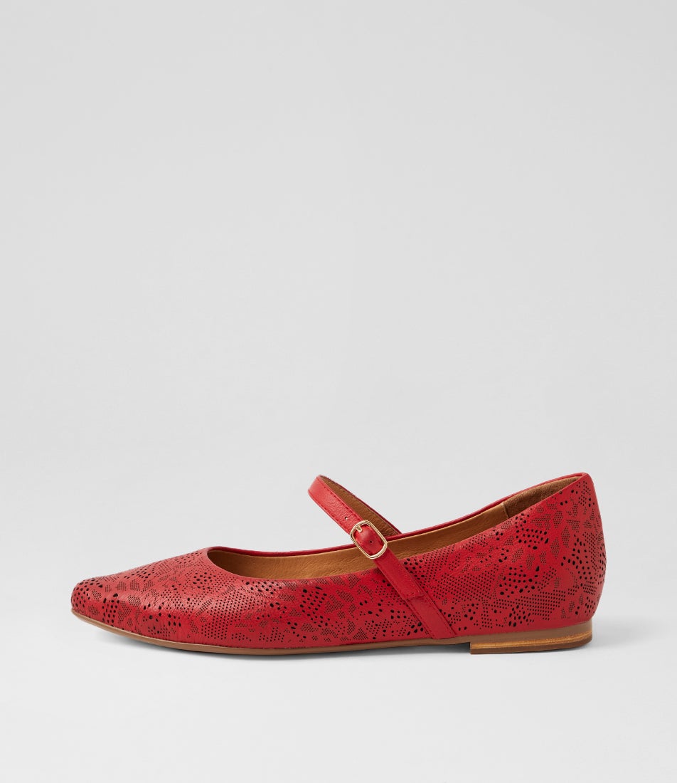 Saffie New Red Leather Mary Janes