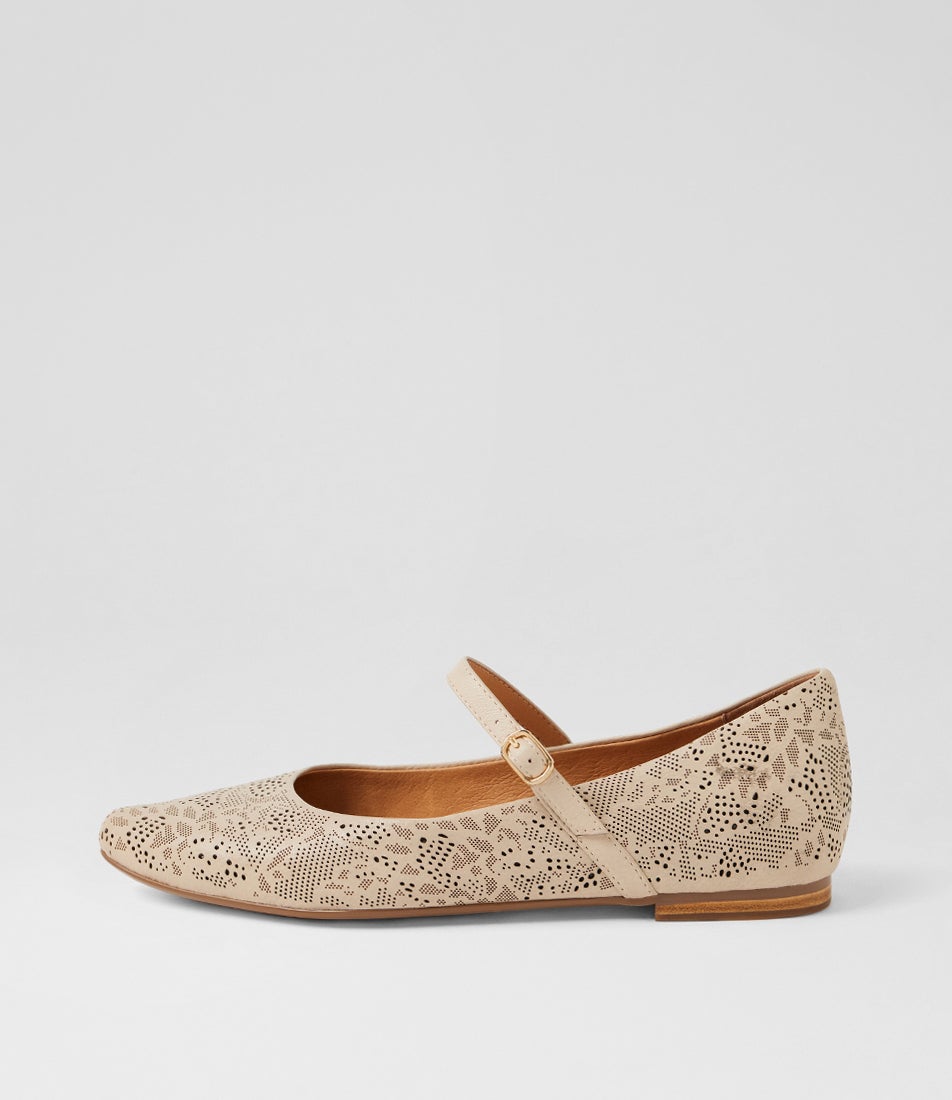 Saffie Vanilla Leather Flat Shoes