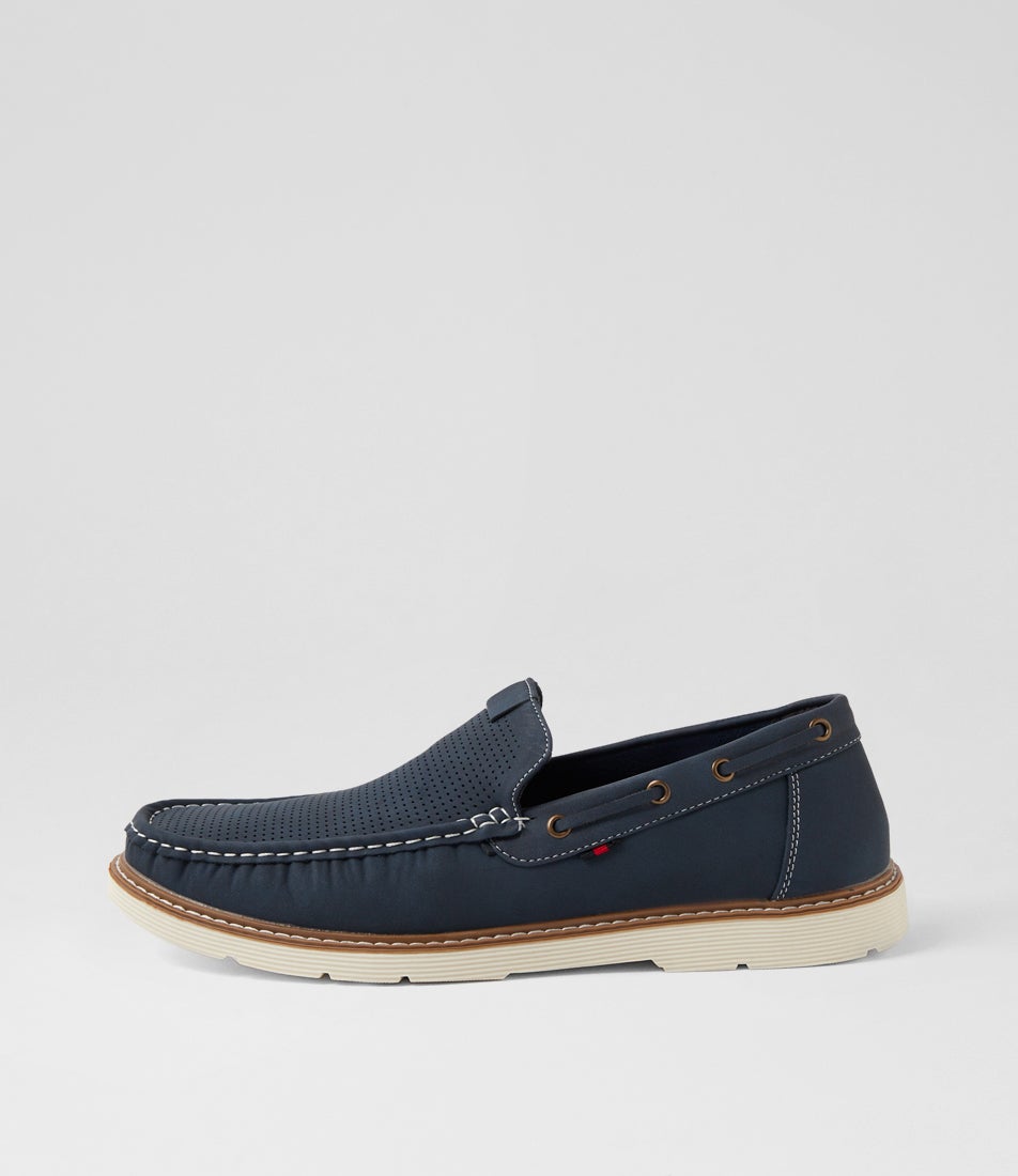 Bertrand Navy Flat Shoes