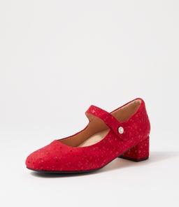 KITTY W ZR RED SPARKLE SUEDE