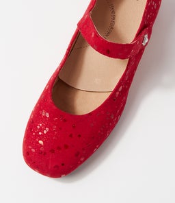 KITTY W ZR RED SPARKLE SUEDE