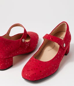 KITTY W ZR RED SPARKLE SUEDE