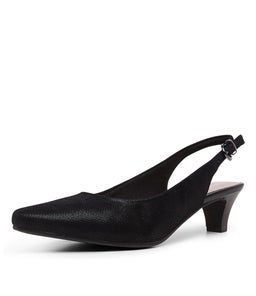 LINDEN2 BLACK METALLIC LEATHER