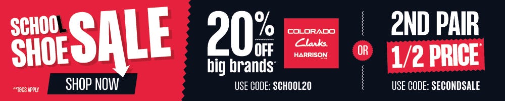 Second Pair Half Price OR 20% Off Big Brands | On full priced items only